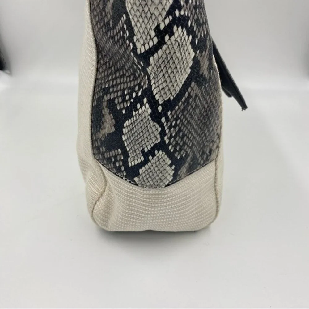 Calvin‎ Klein White Snakeskin Shoulder Bag